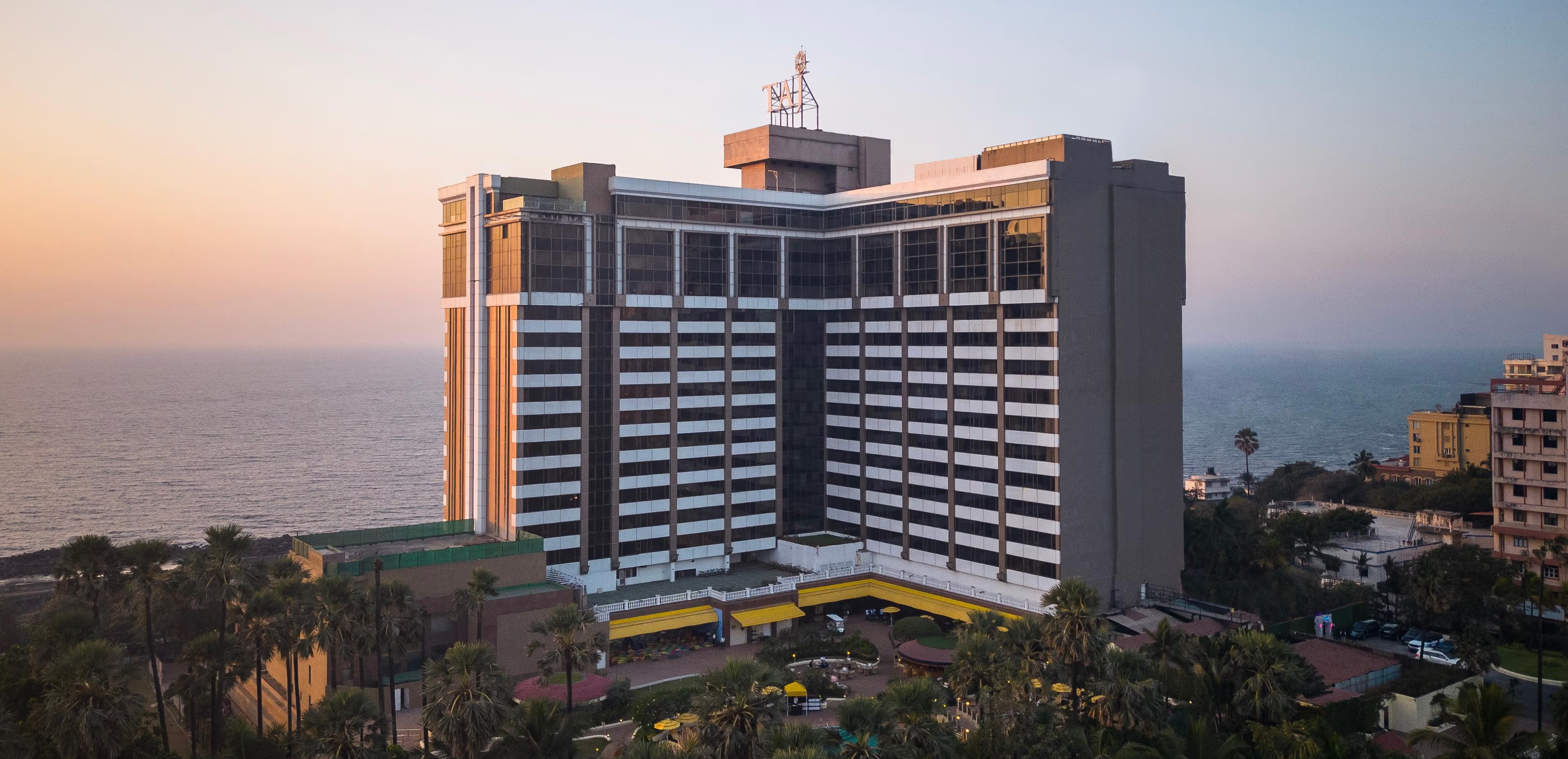 Taj Lands End Mumbai Ballroom setup for a corporate conference with Arabian Sea views